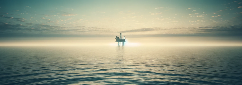 Panoramabilde av offshore installasjon for offshoreattest